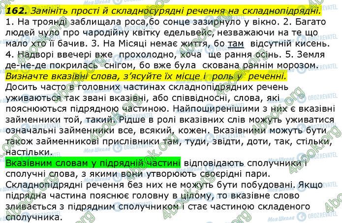 ГДЗ Українська мова 9 клас сторінка 162